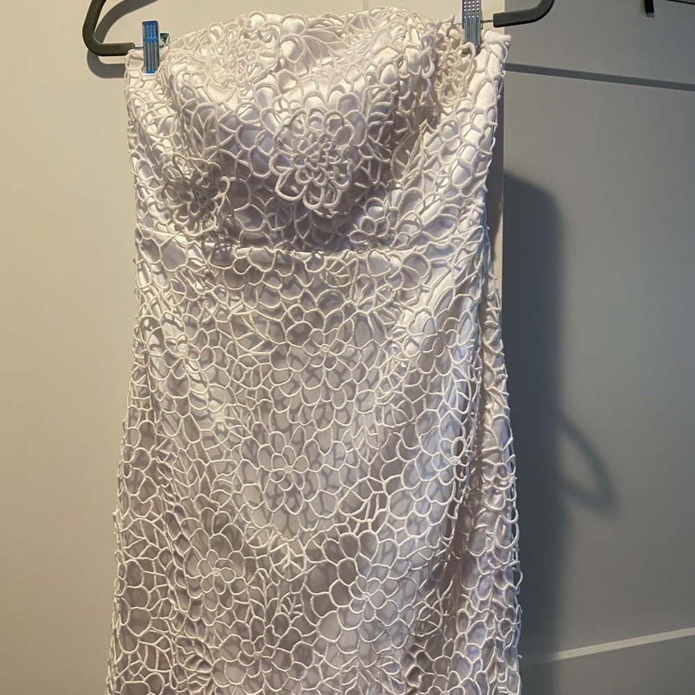 Strapless white dress